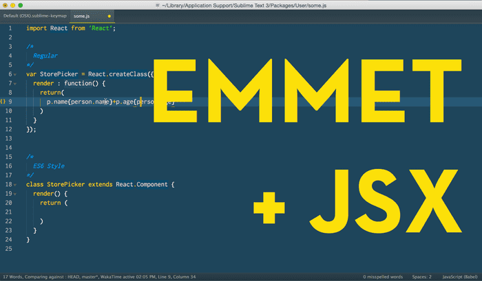 Emmet para React no Sublime 3