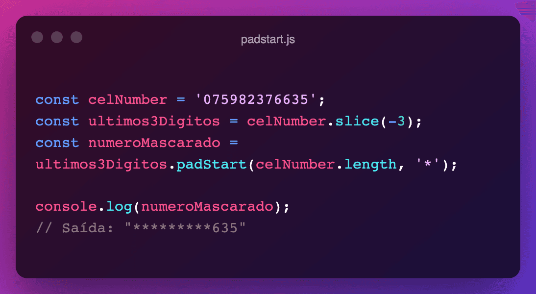 Mascarando uma String com JS